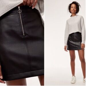 Aritzia Wilfred Black Vegan Leather Mini Skirt
